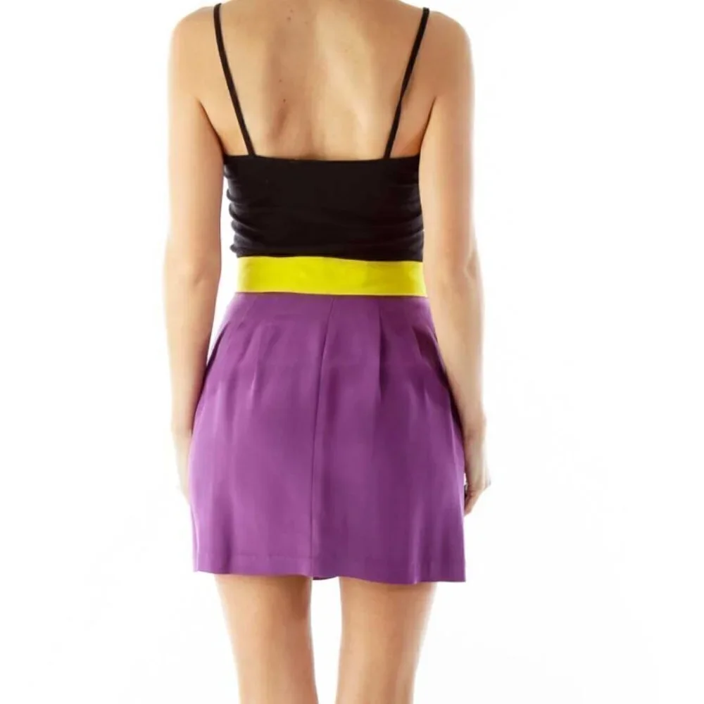 Naven Purple Yellow Silk Mini Skirt - Picture 3 of 3